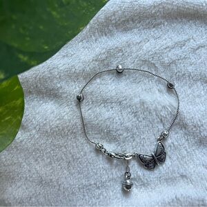 Brighton Silver Butterfly Charm Bracelet